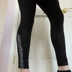 Black Athletic Leggings / Grey Accent - Tangerine